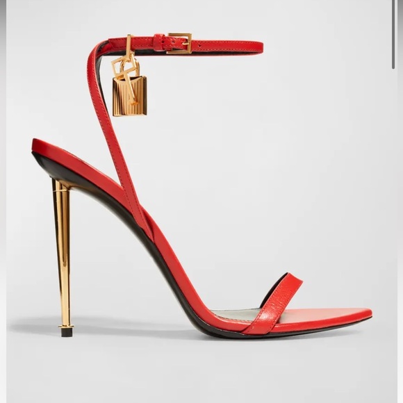 TOM FORD RED PADLOCK STILETTO HEELS - Picture 5 of 5
